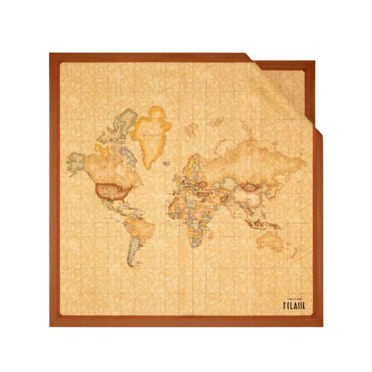 Foulard in seta Geo Classic 70x70, Marrone