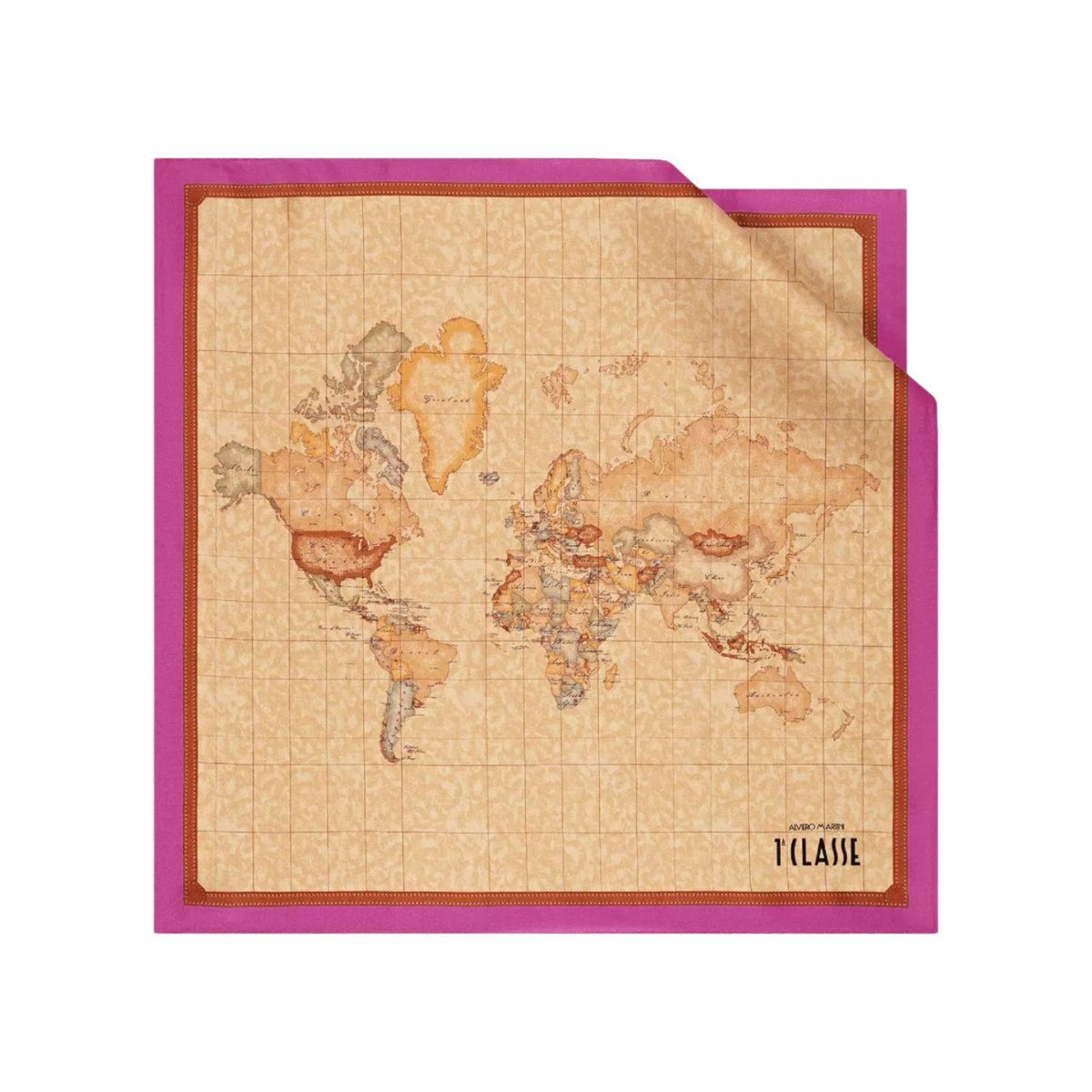 Foulard in seta Geo Classic 90x90, Fuxia