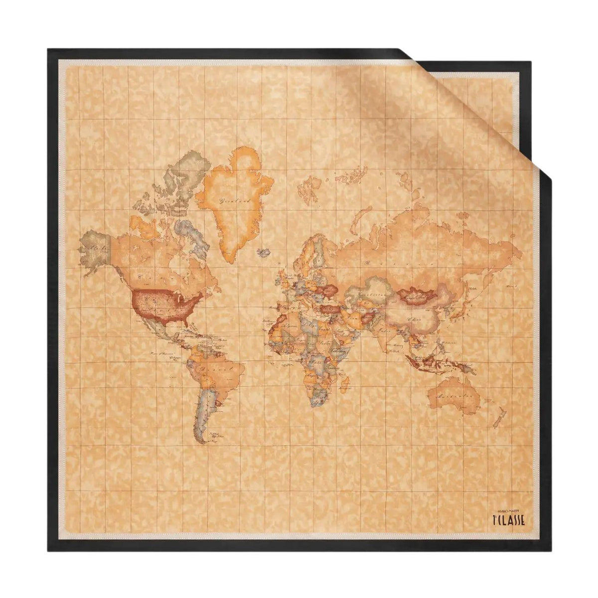 Foulard in seta Geo Classic 90x90, Nero