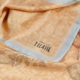 Foulard in seta Geo Classic 90x90, Azzurro Artico