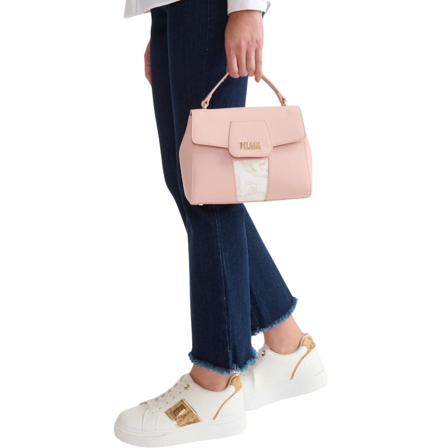 Alviero Martini - Bloom City borsa a mano con patta Rosa Cameo