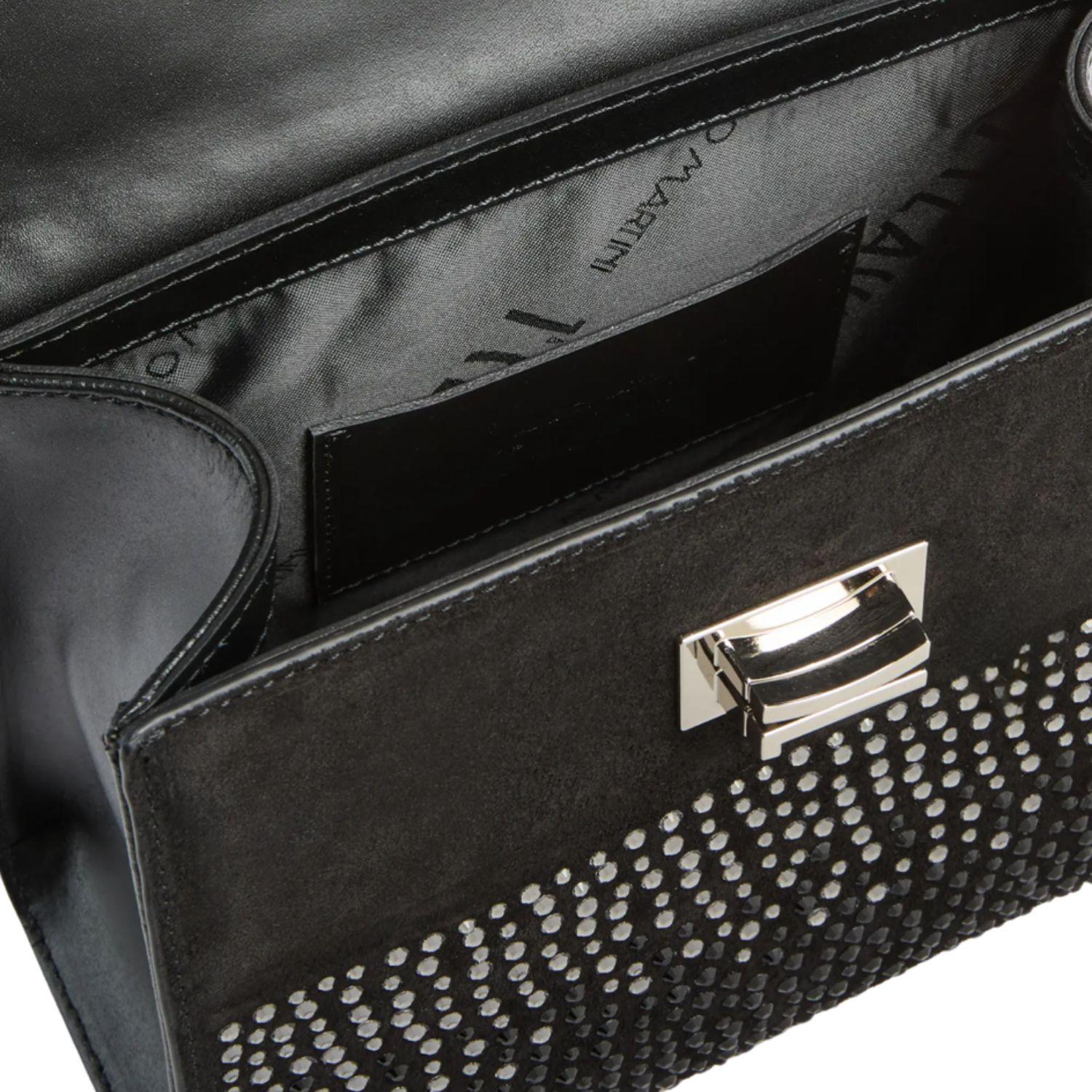 Elegance Bag mini tote con strass, Nera