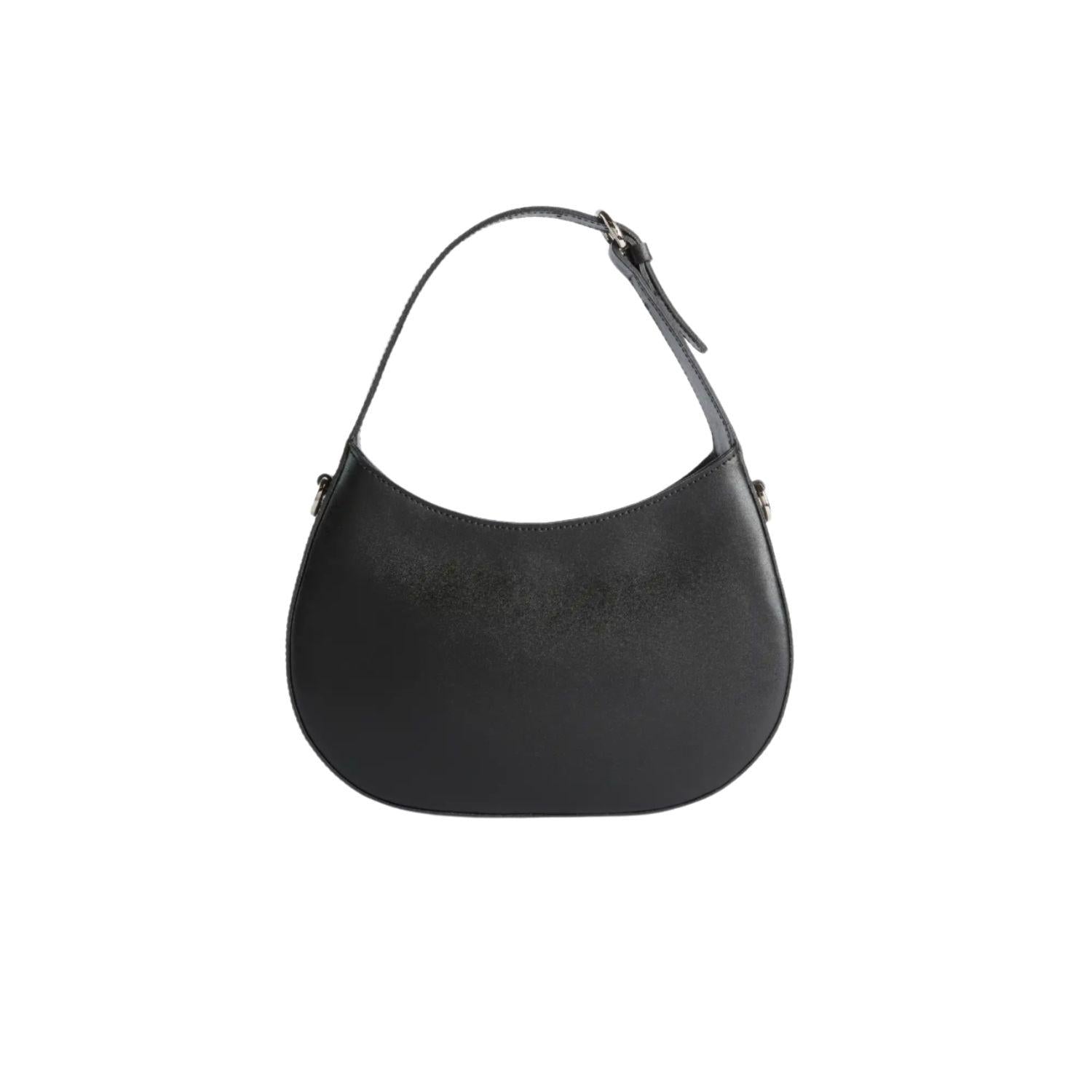 Moonlight Bag sottospalla a mezzaluna con strass, Nera