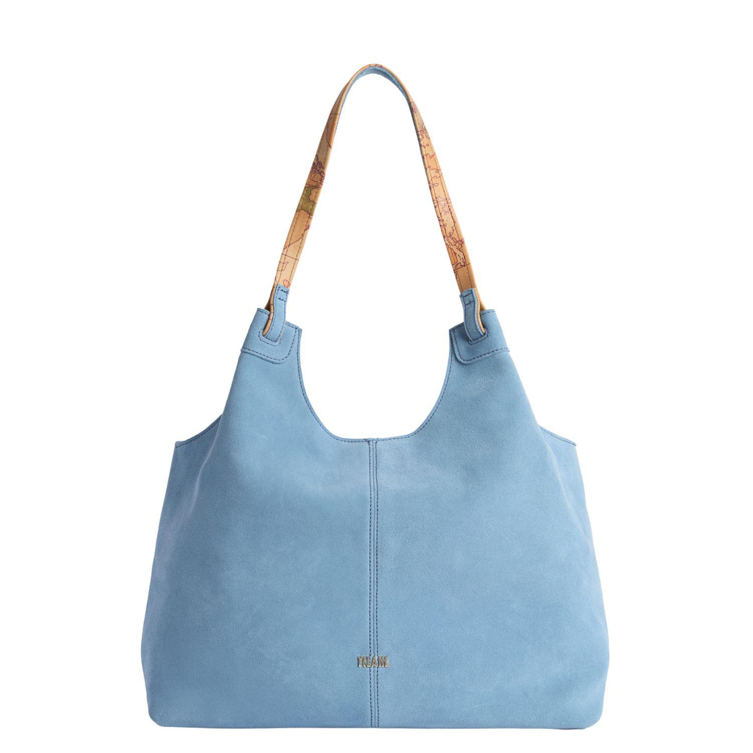 Alviero Martini - Tribal Leather borsa sottospalla, Blu cielo