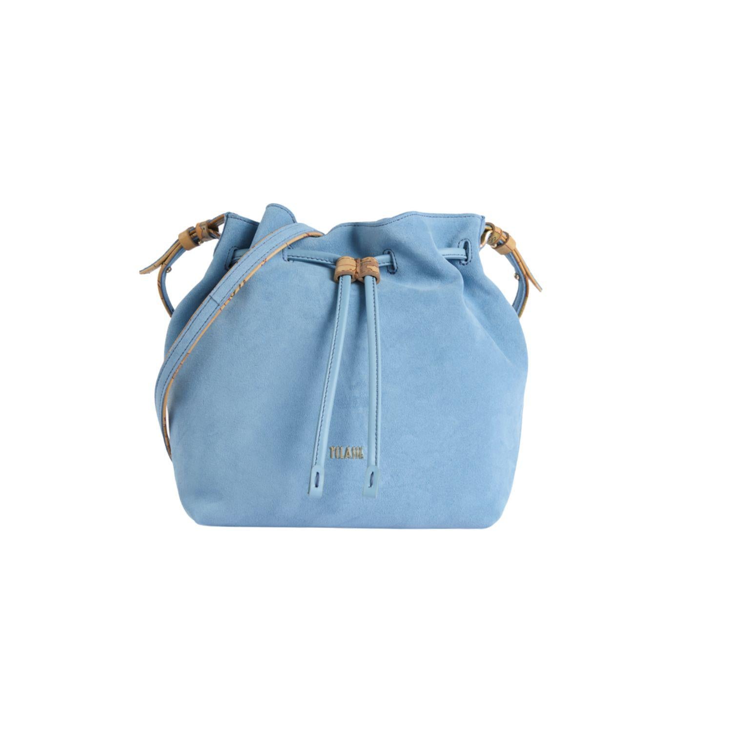 Alviero Martini -Tribal Leather borsa secchiello, Azzurro
