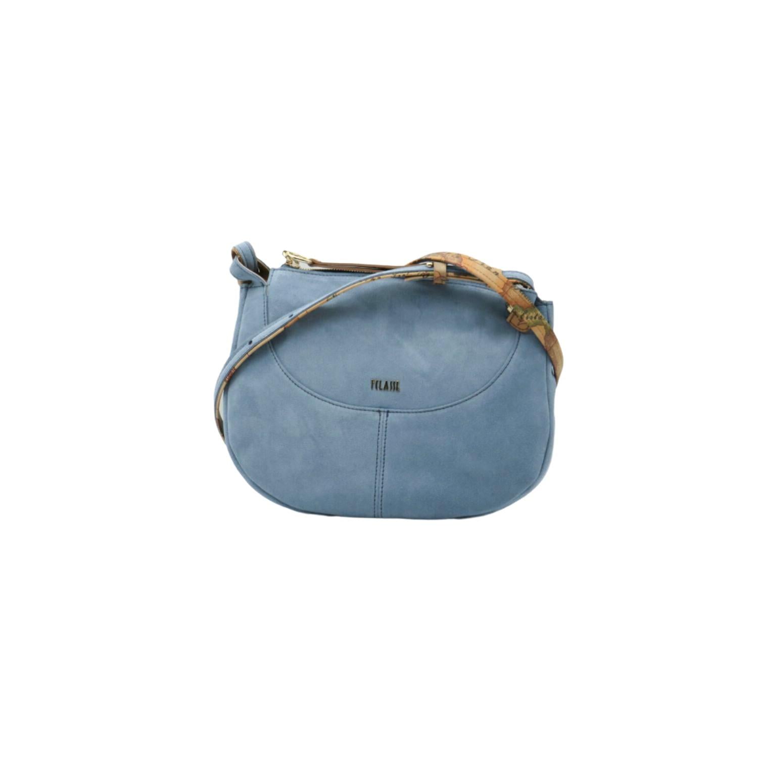Alviero Martini - Borsa a tracolla Tribal Leather bandoliera, Azzurro Cielo