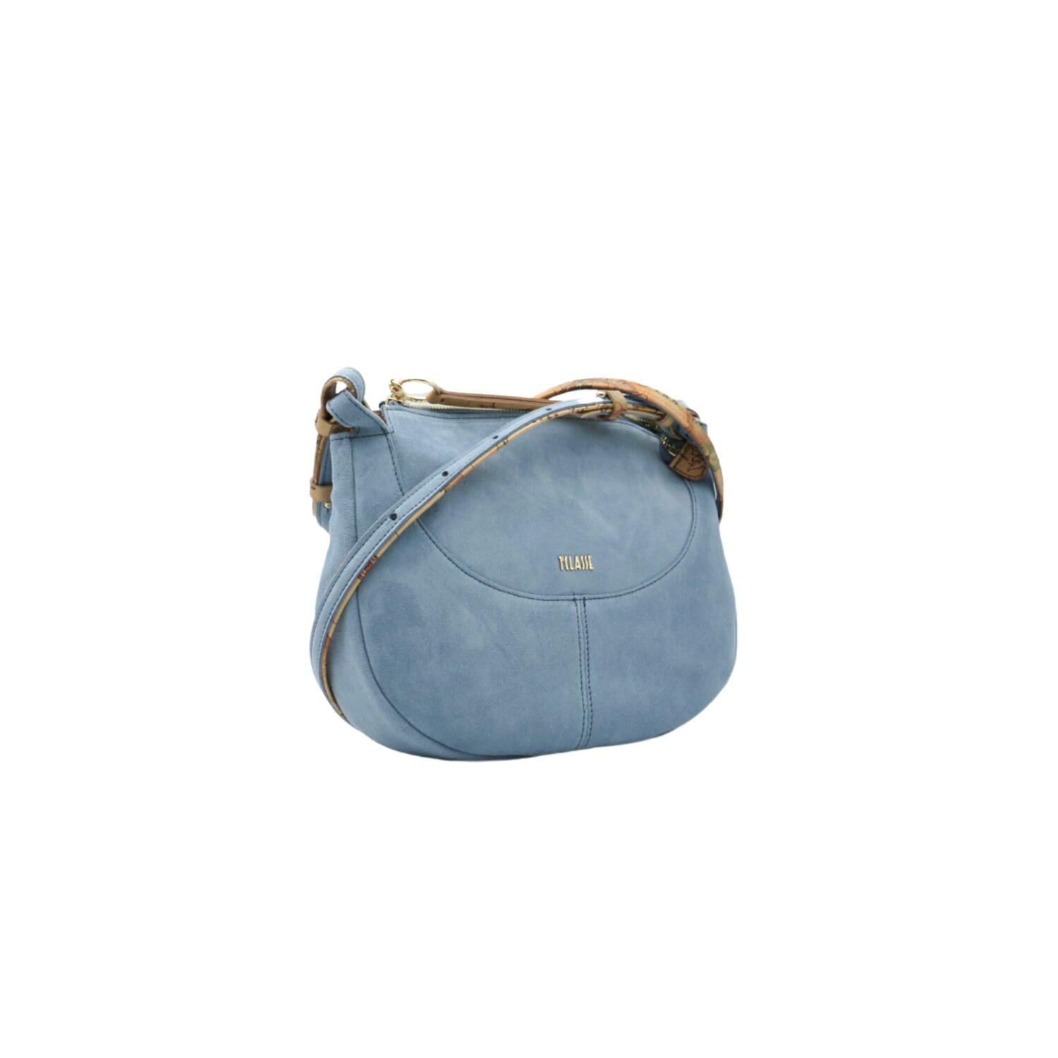 Alviero Martini - Borsa a tracolla Tribal Leather bandoliera, Azzurro Cielo
