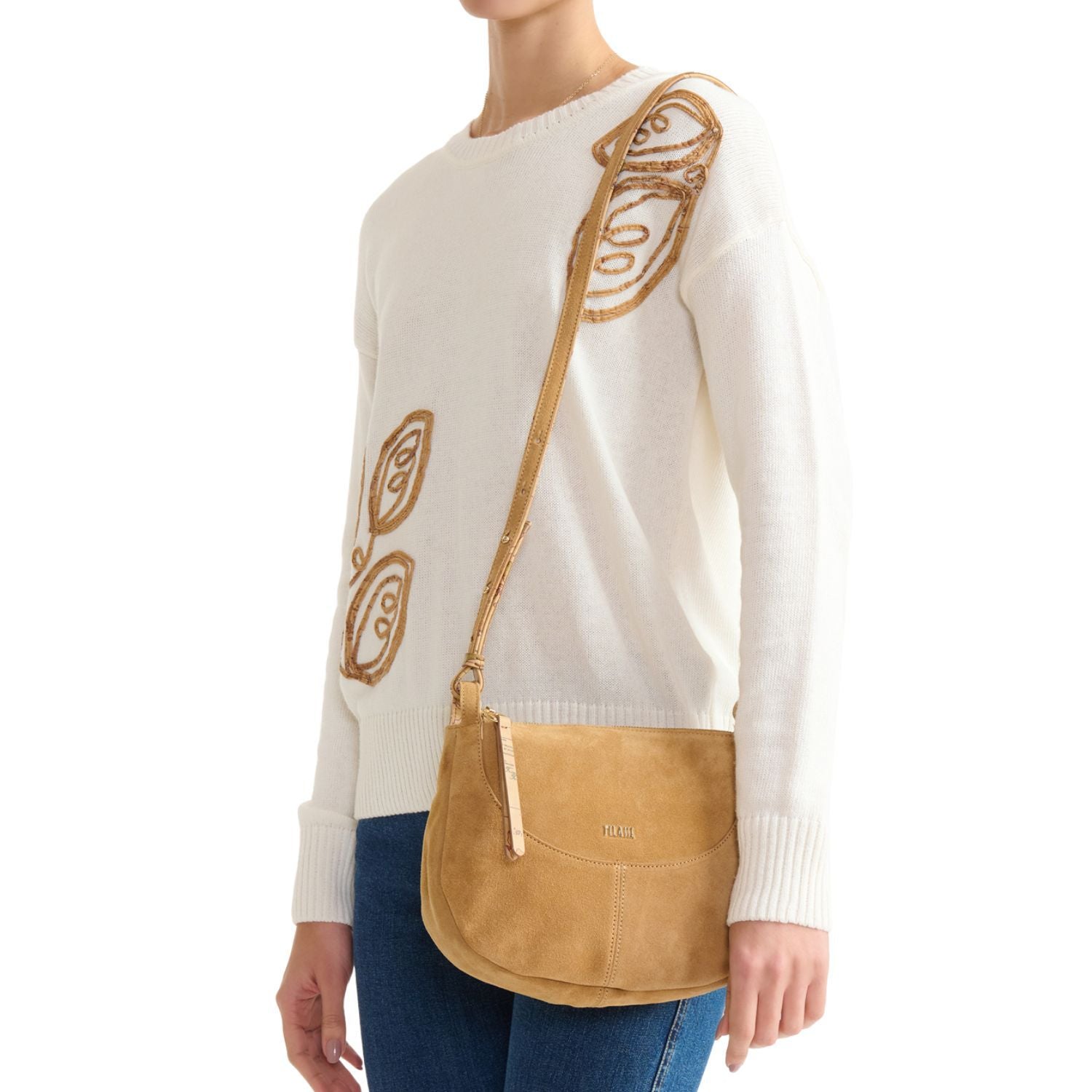 Alviero Martini - Borsa a tracolla Tribal Leather bandoliera, Tabacco