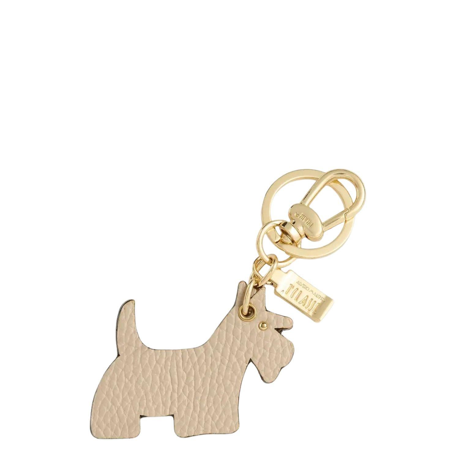 Alviero Martini - Portachiavi Scottish Terrier in pelle, Taupe