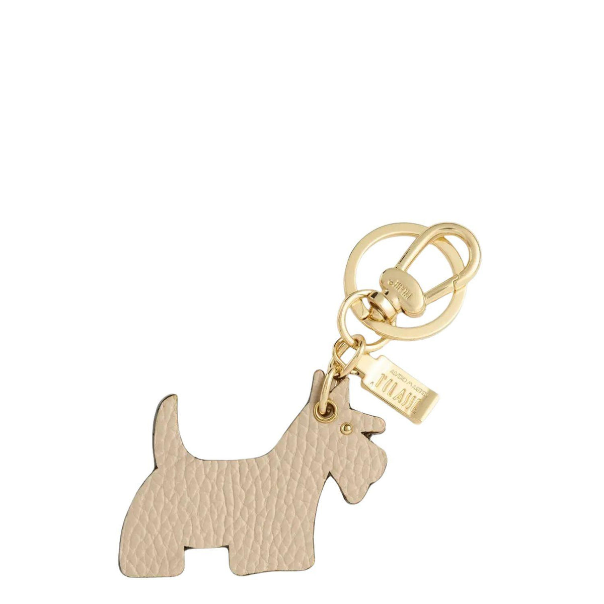 Alviero Martini - Portachiavi Scottish Terrier in pelle, Taupe