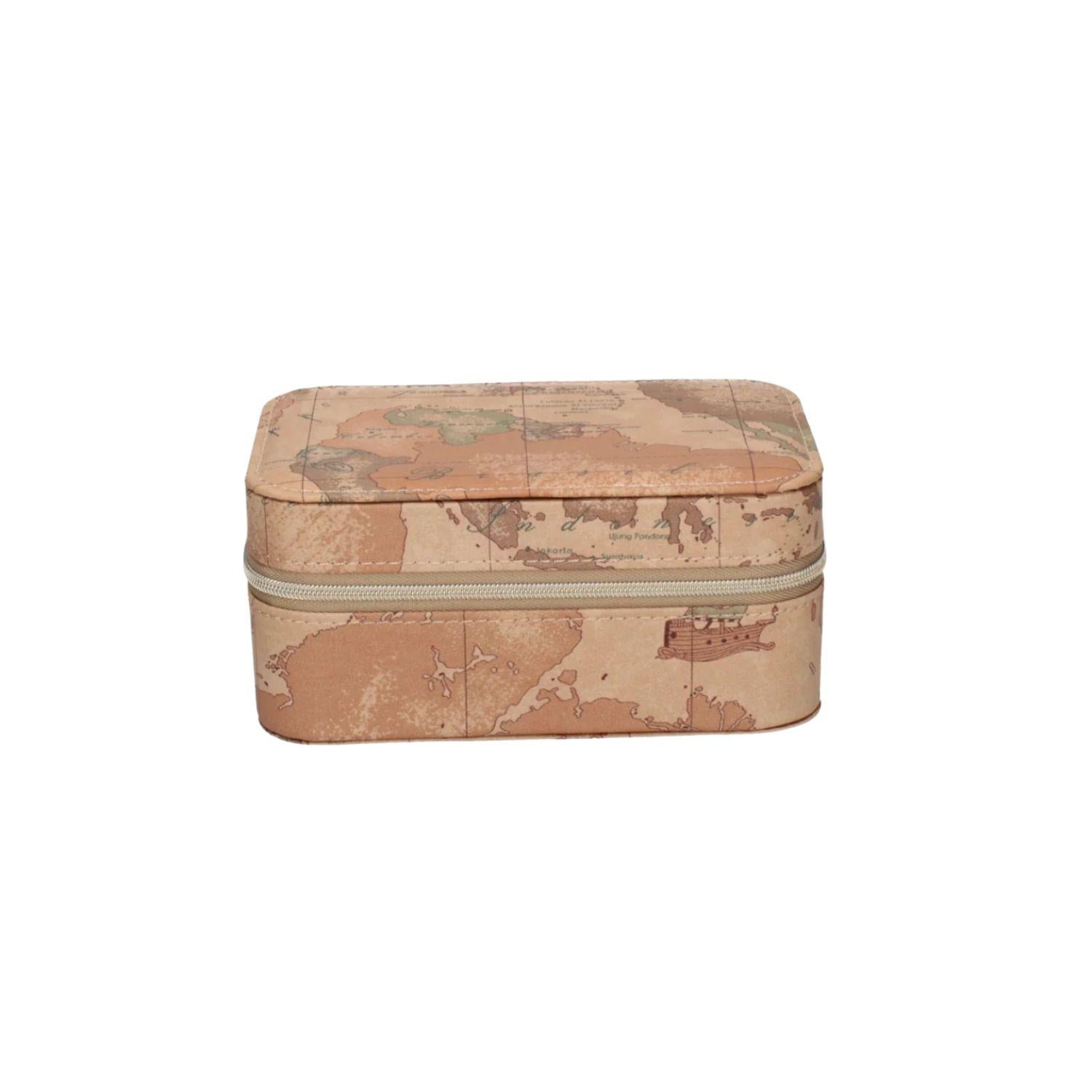 Alviero Martini - Portagioie in tessuto effetto nappa Geo Classic, Beige