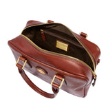 Bauletto medio in pelle con tracolla removibile, Marrone