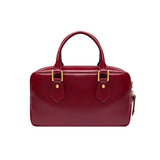 Bauletto medio in pelle con tracolla removibile, Rosso
