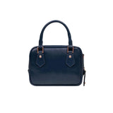 Bauletto piccolo in pelle con tracolla removibile, Blu Oltremare