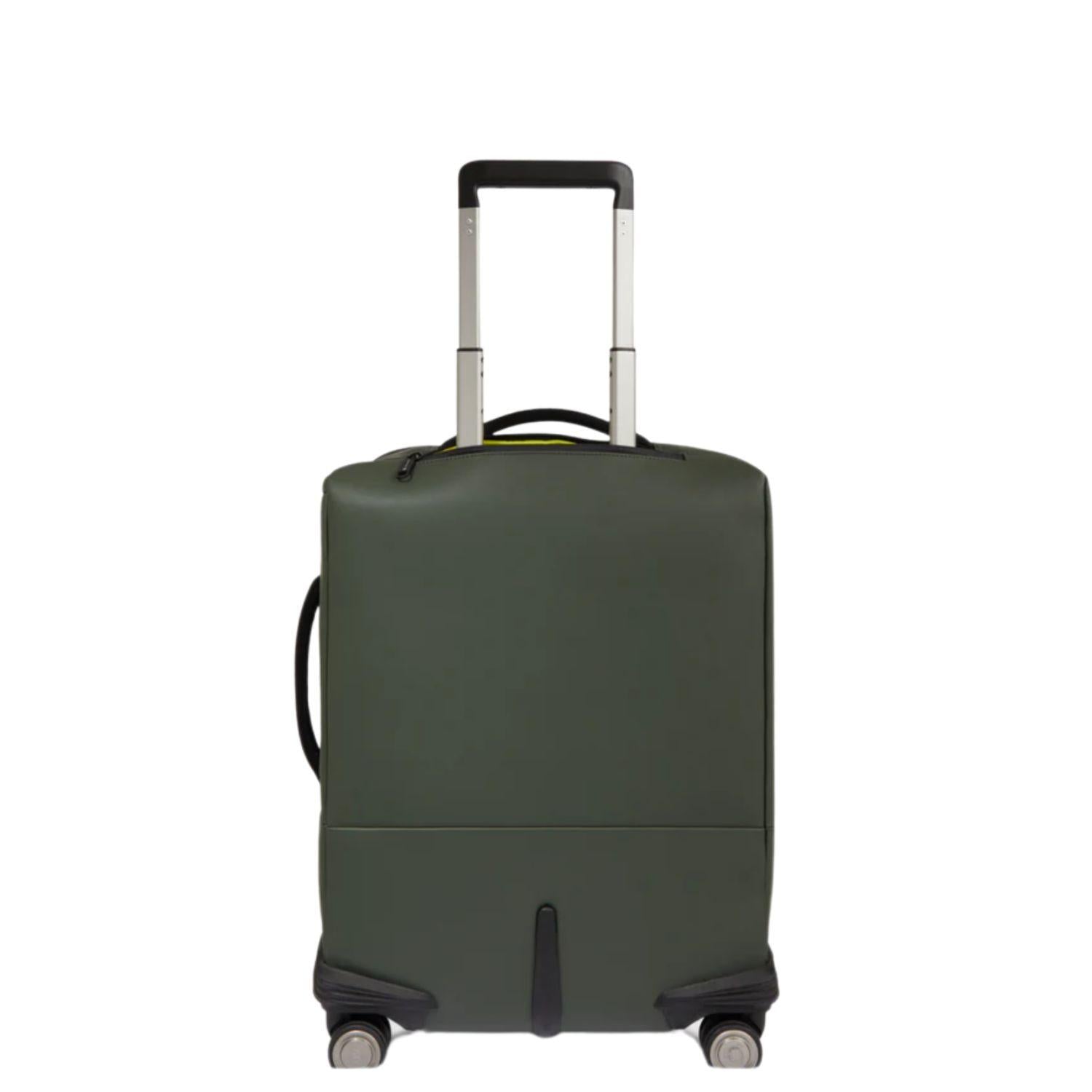 PIQUADRO - Trolley cabina in tessuto gommato, Verde