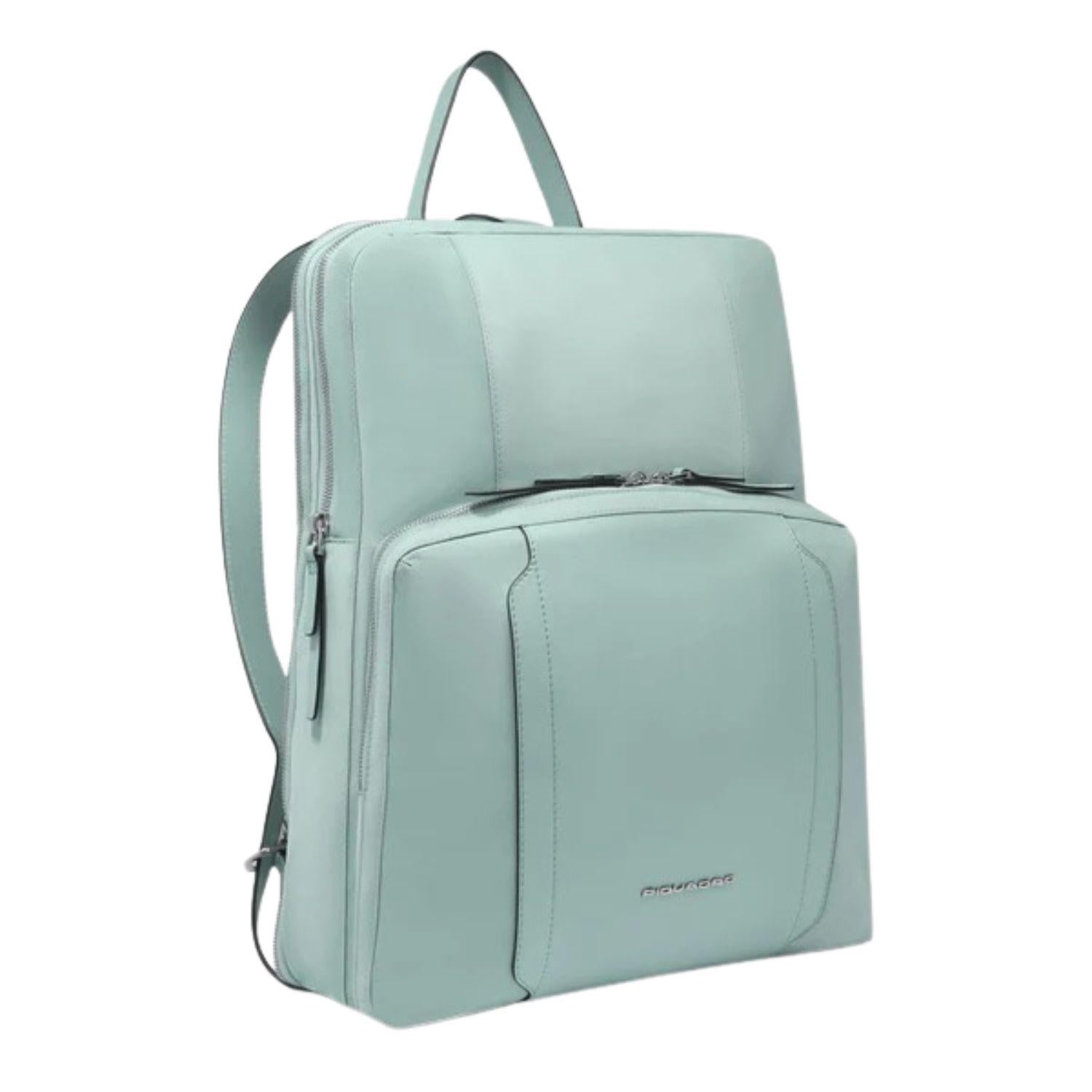 PIQUADRO - Zaino espandibile in tessuto riciclato e pelle porta pc 15.6'' Circle, Verde