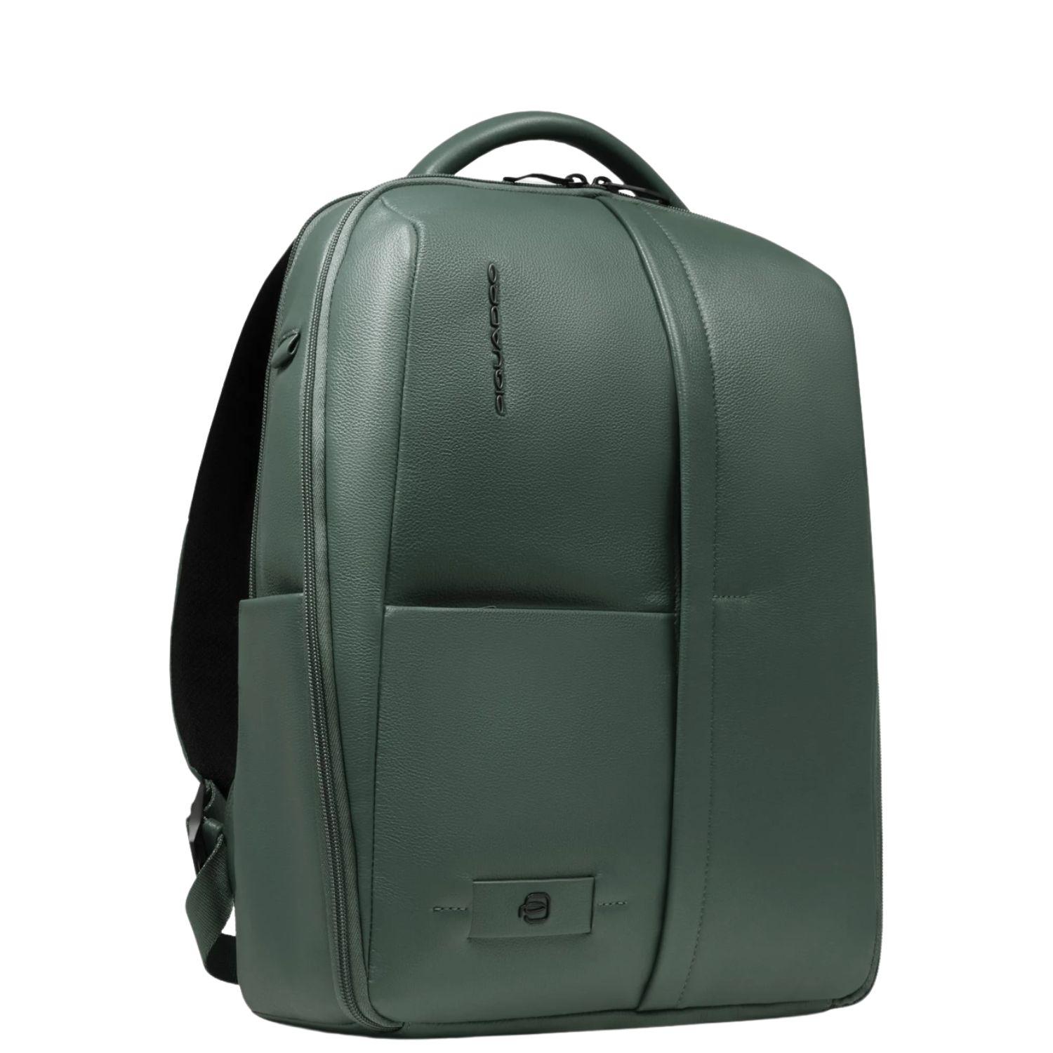 Piquadro - Zaino uomo porta pc 14" in pelle , Verde