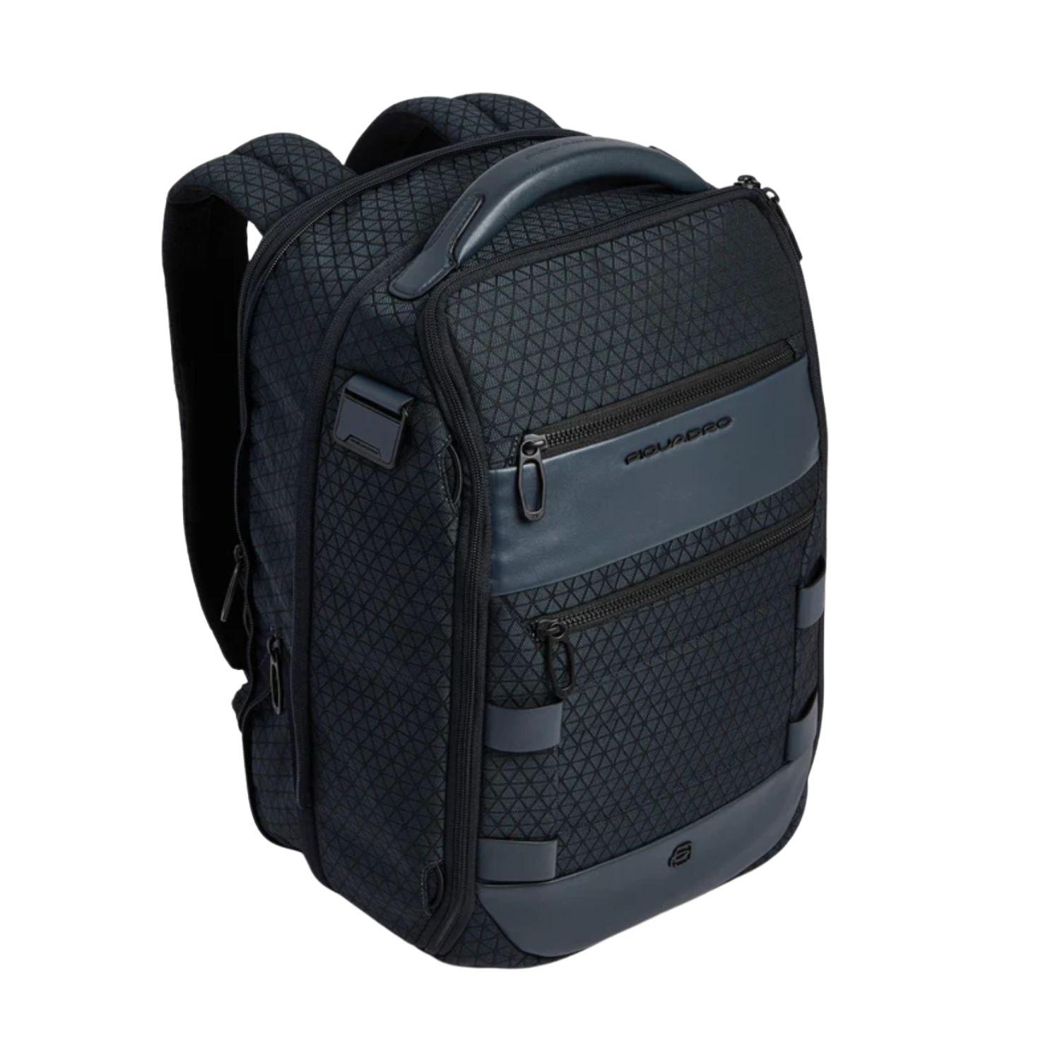 Piquadro - Zaino in tessuto modulare da viaggio porta pc 14', Blu