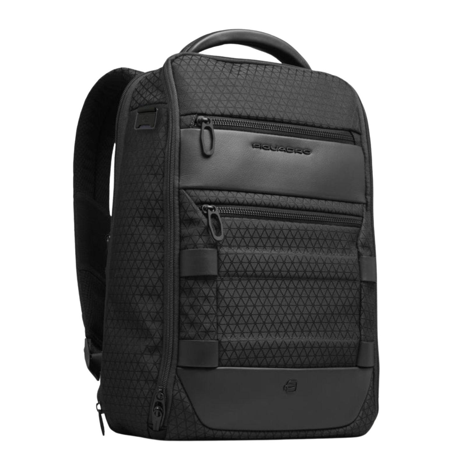Piquadro - Zaino in tessuto modulare da viaggio porta pc 14', Nero