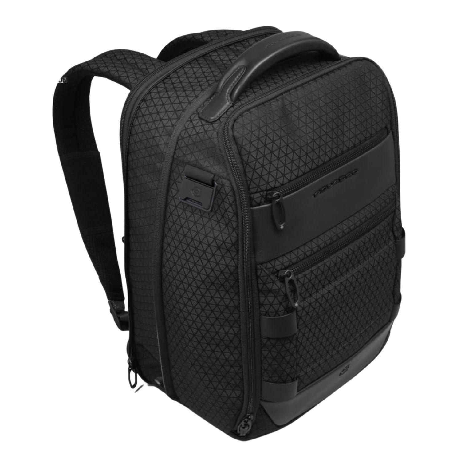 Piquadro - Zaino in tessuto modulare da viaggio porta pc 14', Nero