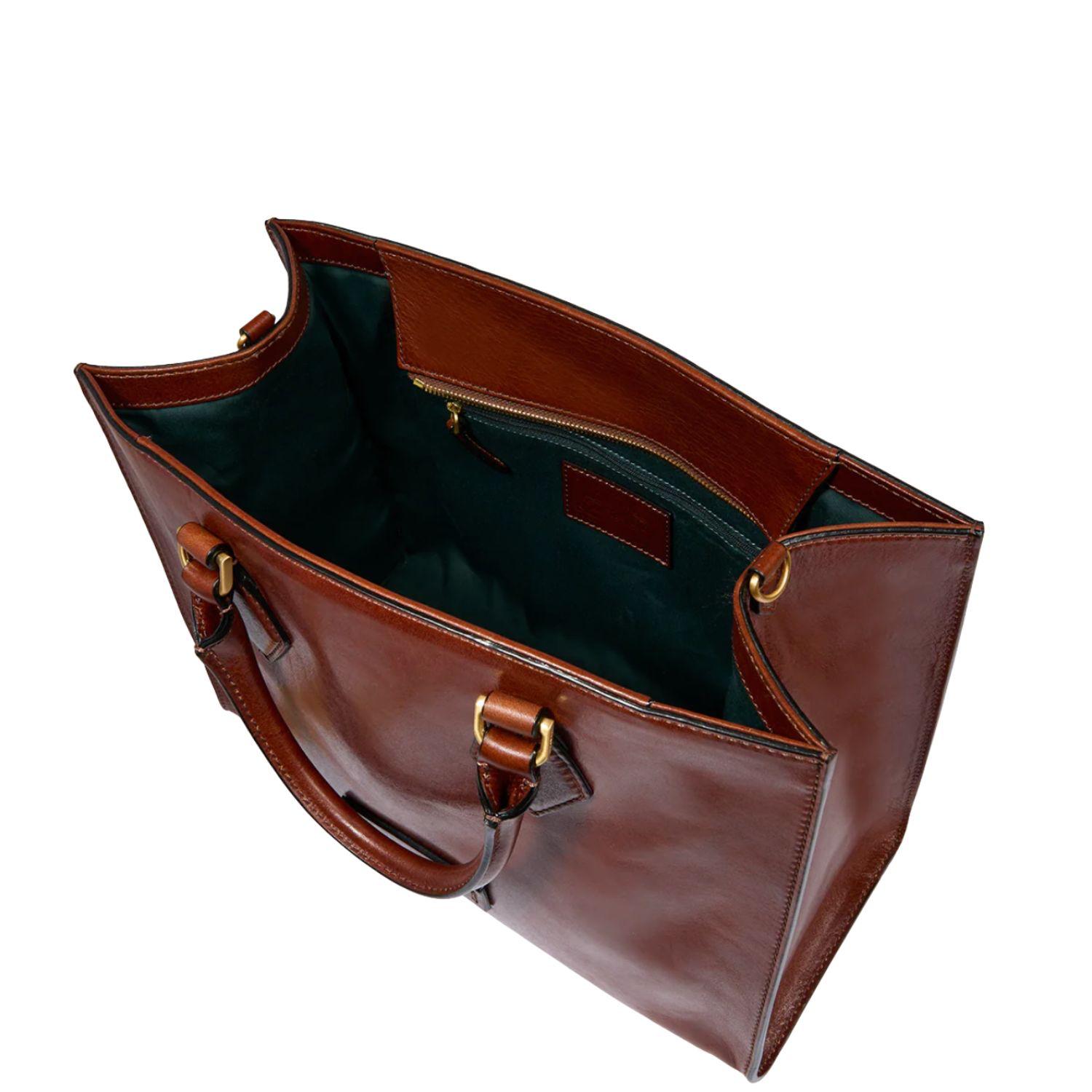 Borsa a mano in pelle con tracolla removibile Ida, Marrone