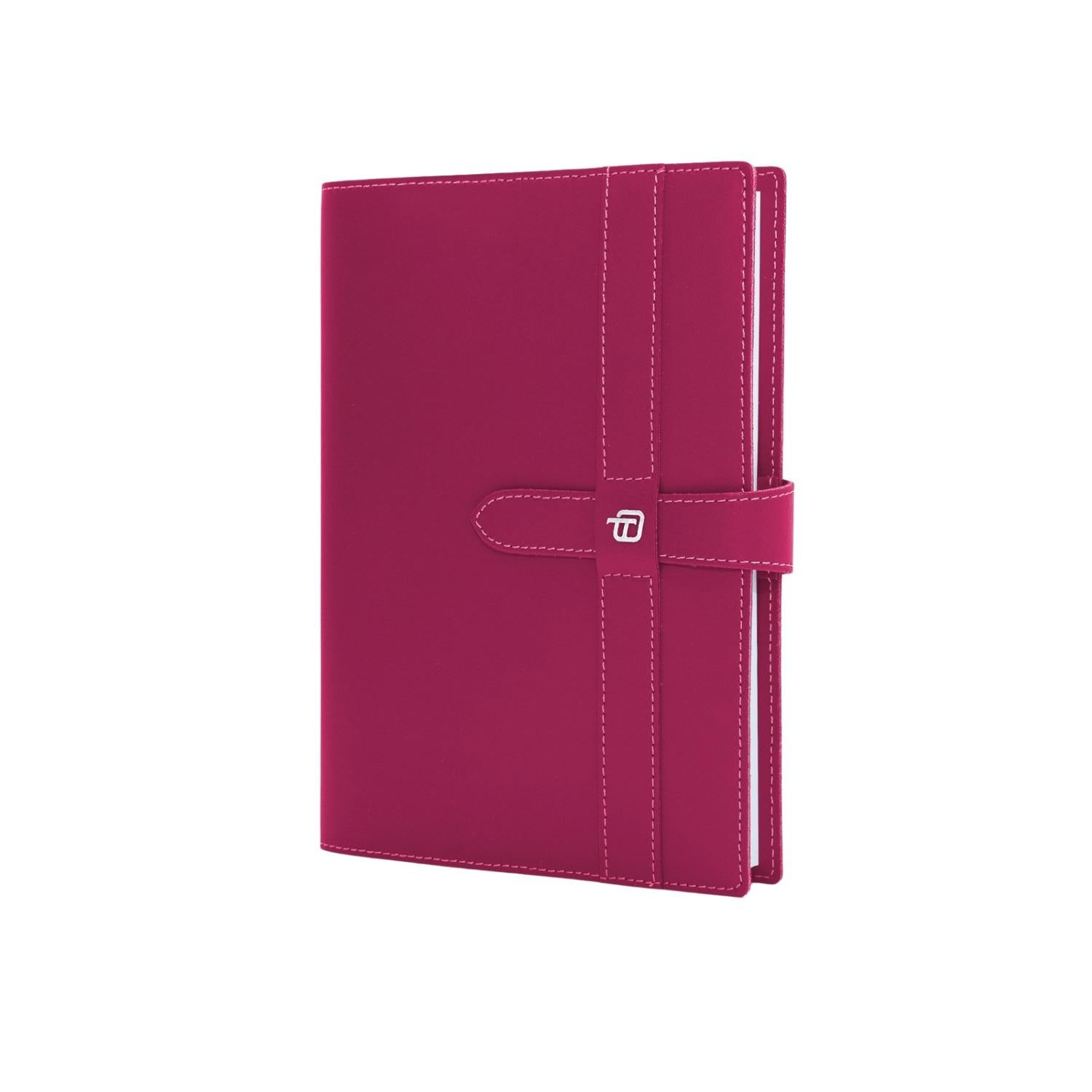 Agenda Giornaliera in pelle con Laccio, Fuxia