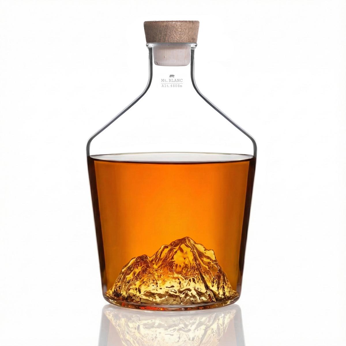 Alaskan Maker - Caraffa per Liquori con Monte Bianco in scala, Vetro Trasparente