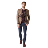 Piquadro - Marsupio in pelle Blue Square, Mogano