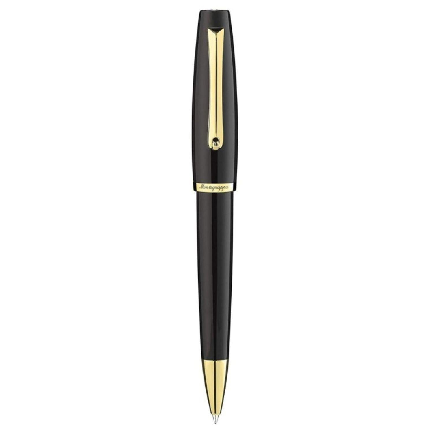 Montegrappa - Penna a sfera rotazione Manager, Nera e Oro ISMANBYC