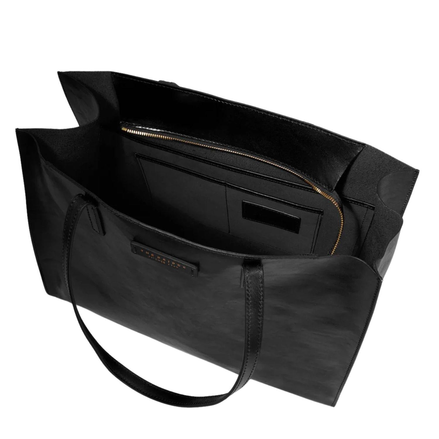 THE BRIDGE - Shopper Mirra orizzontale con cerniera, Nera