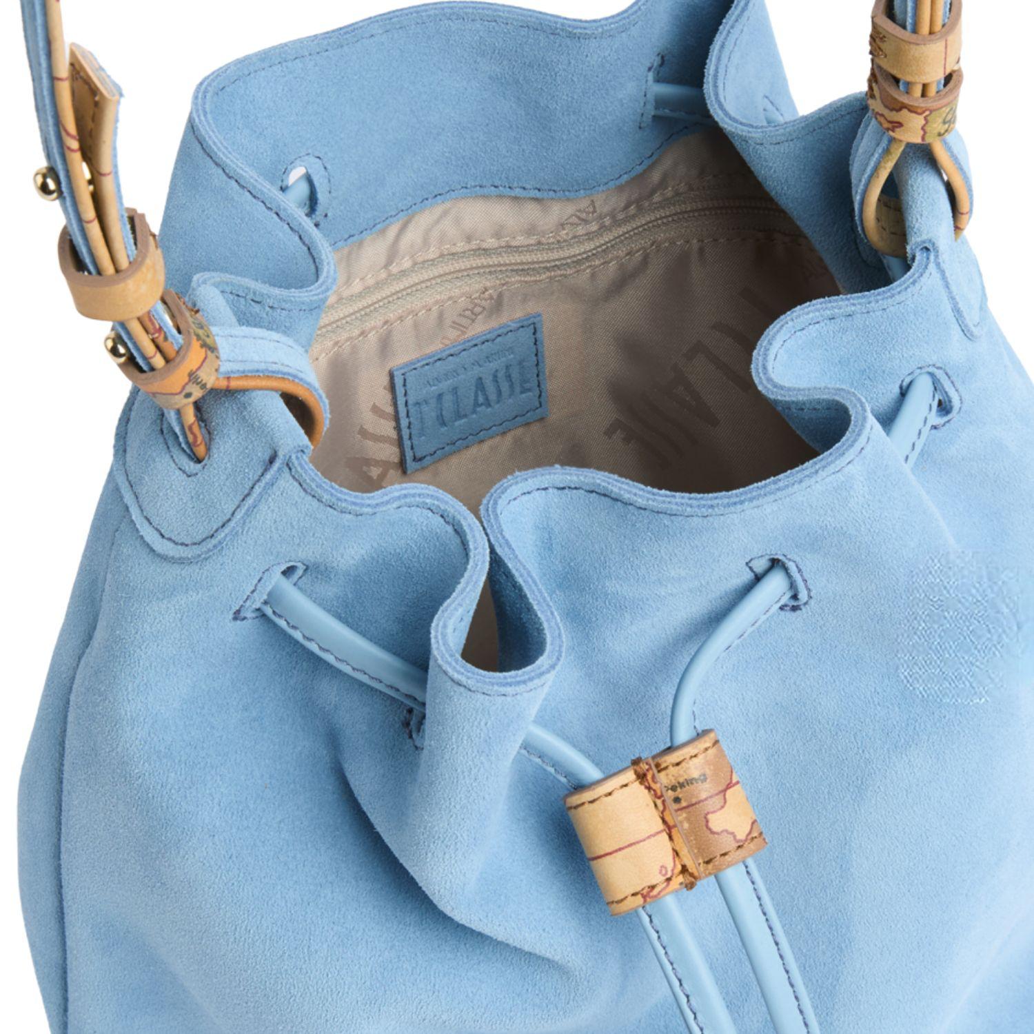 Alviero Martini -Tribal Leather borsa secchiello, Azzurro