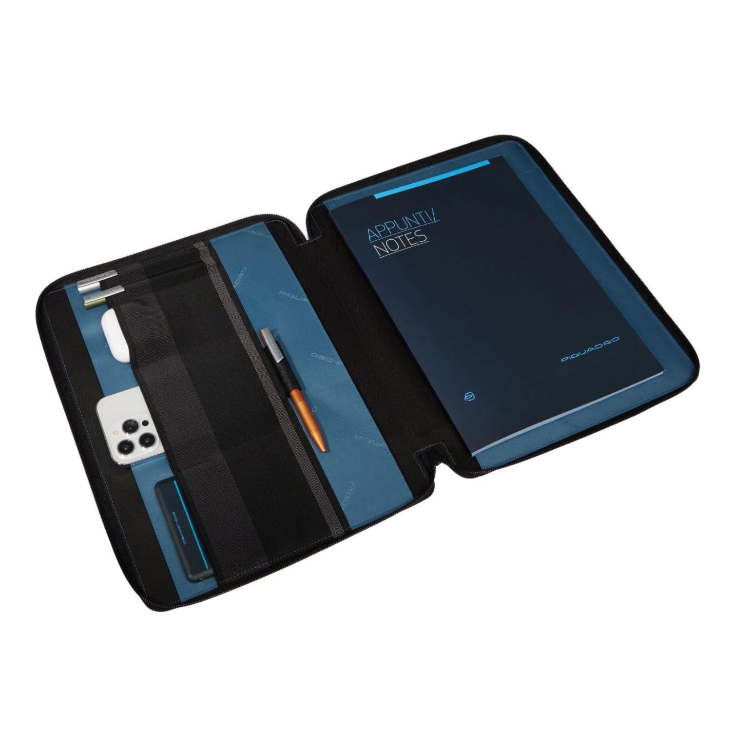 Piquadro - Portablocco con scomparto per iPad® in tessuto linea W129, Nero