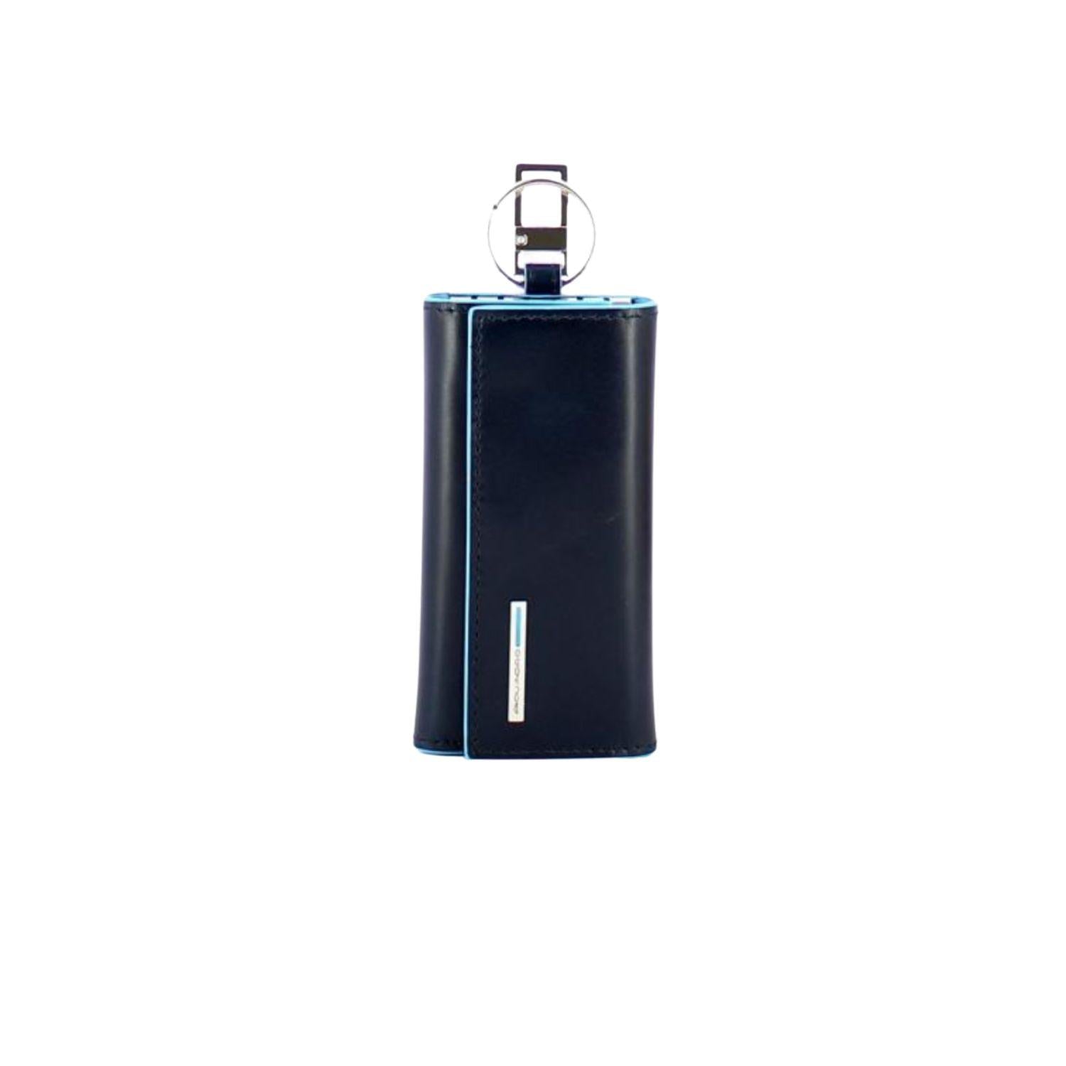 PIQUADRO - Portachiavi con sei ganci e moschettone Blue Square, Blu2