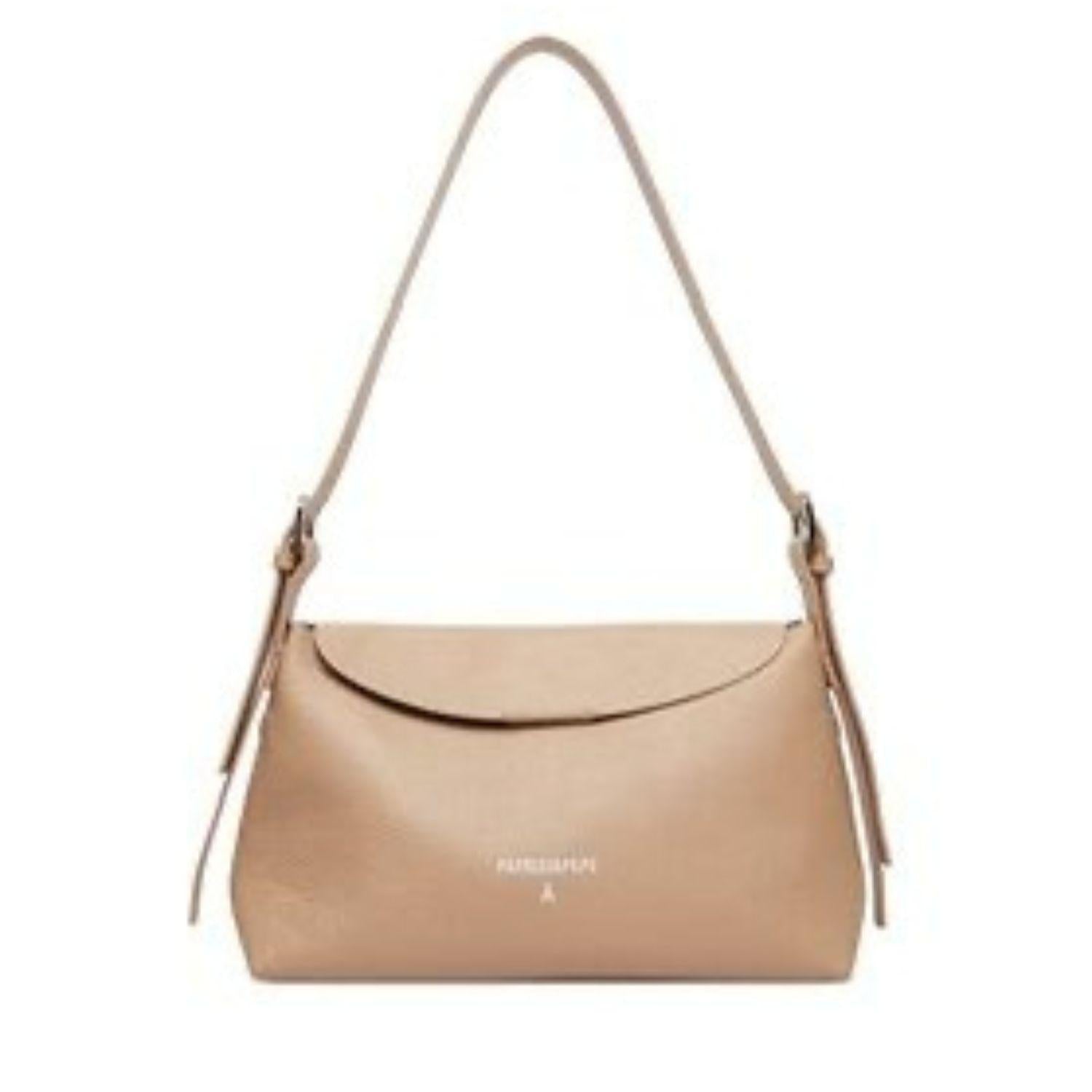 Patrizia Pepe - Borsa media a tracolla never complete in pelle martellata, Beige