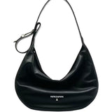 Borsa New Moon grande in pelle con tracolla, Nero