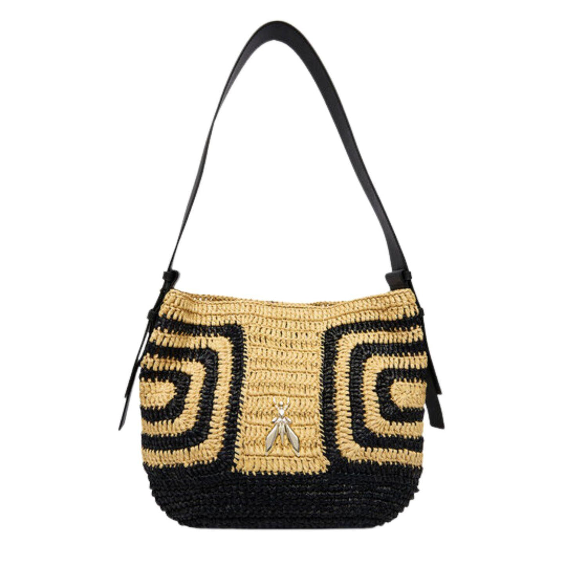 Patrizia Pepe - Hobo bag in rafia SS26, Beige e Nero