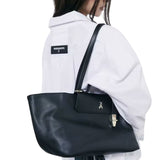 Patrizia Pepe - Borsa rigida Modern Utility in pelle, Nero