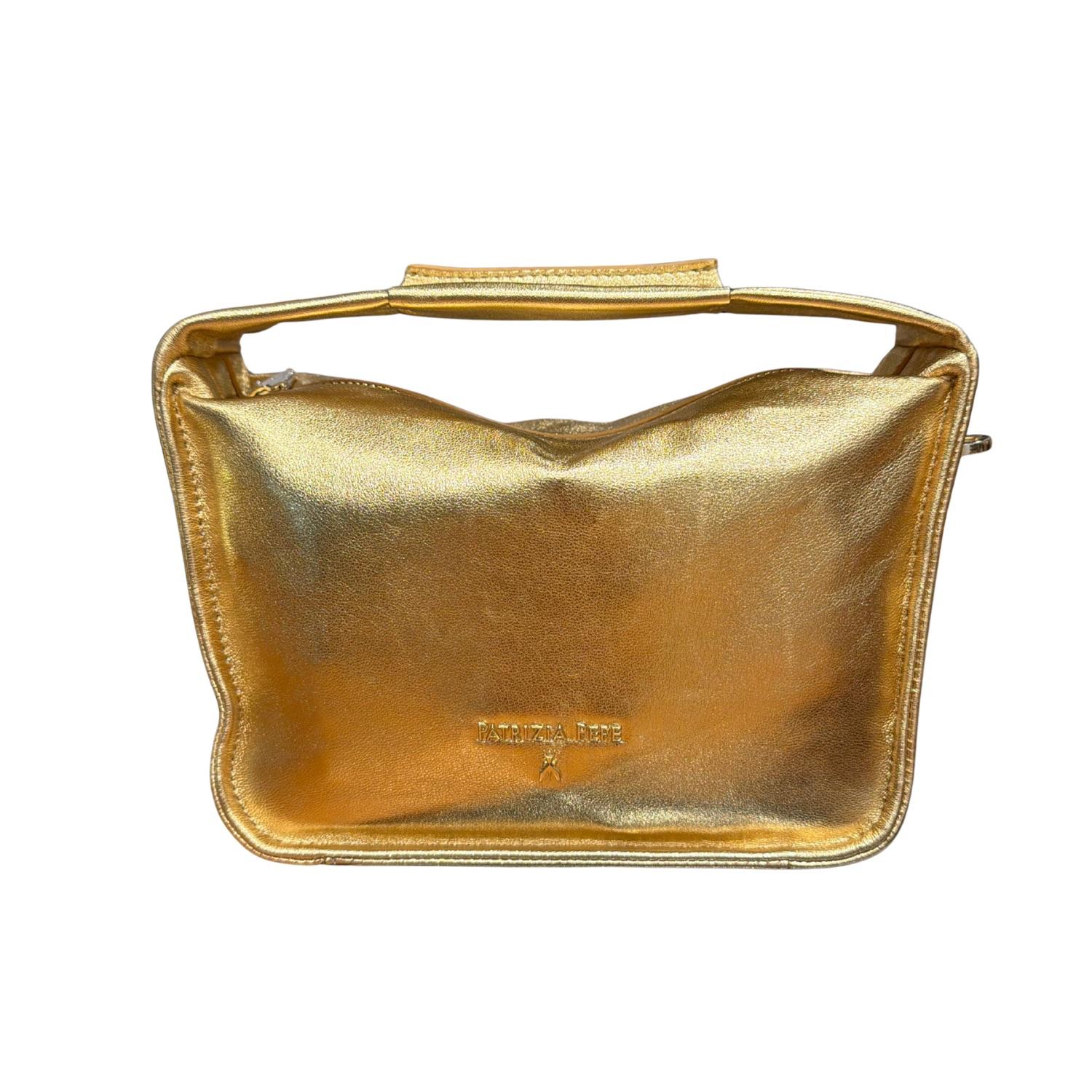 Patrizia Pepe - Pochette mano e tracolla in pelle, Oro