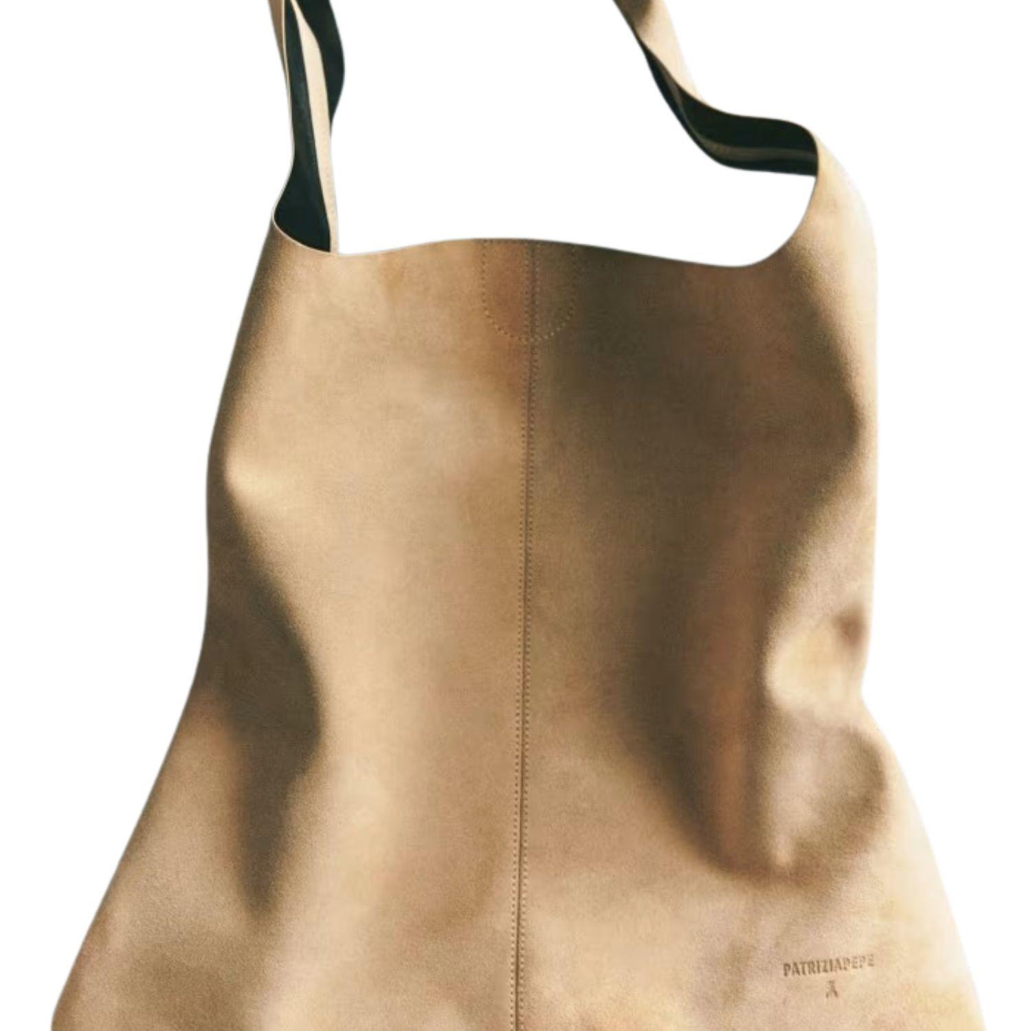 Patrizia Pepe - Borsa a sacca Urban City in suede, Cammello