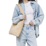 Patrizia Pepe - Borsa a sacca Urban City in suede, Cammello