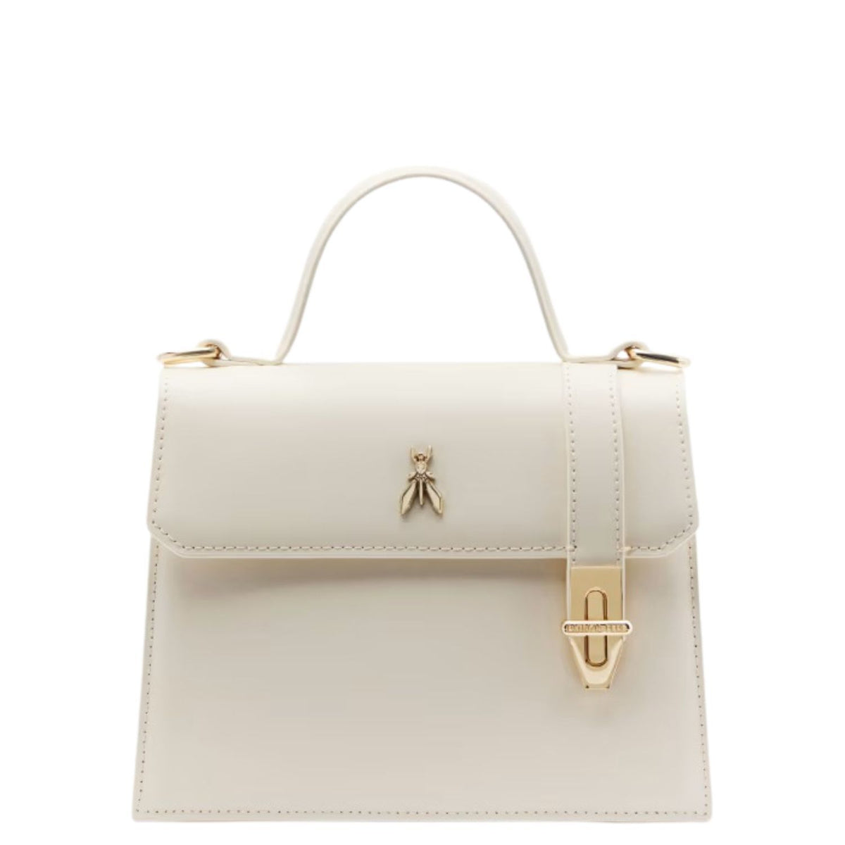Patrizia Pepe - Borsa rigida Modern Utility in pelle, Bianco