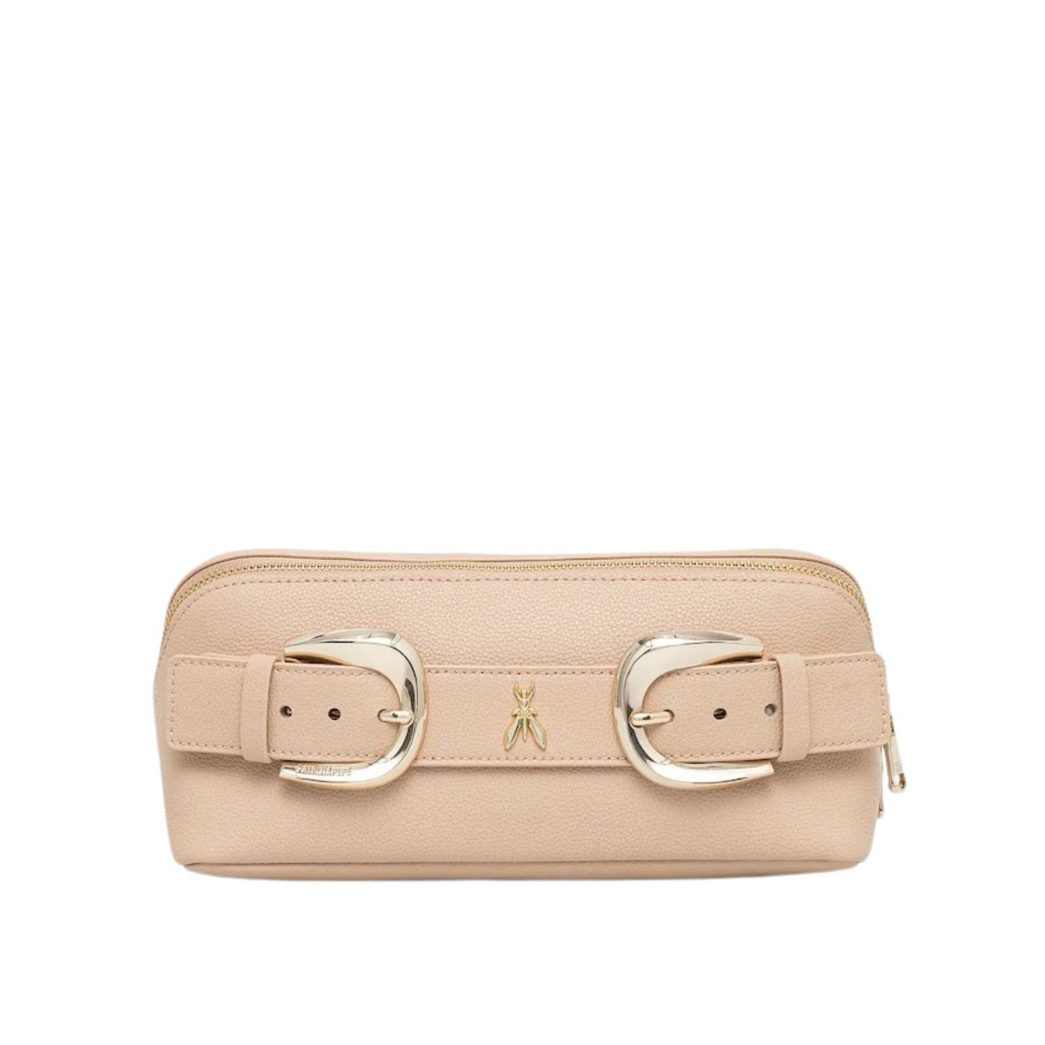 Patrizia Pepe - Pochette a mano in pelle con fibbie, Warm Skin