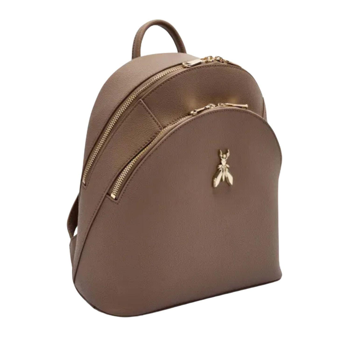 Zaino Fly in pelle con doppia tasca, Marrone