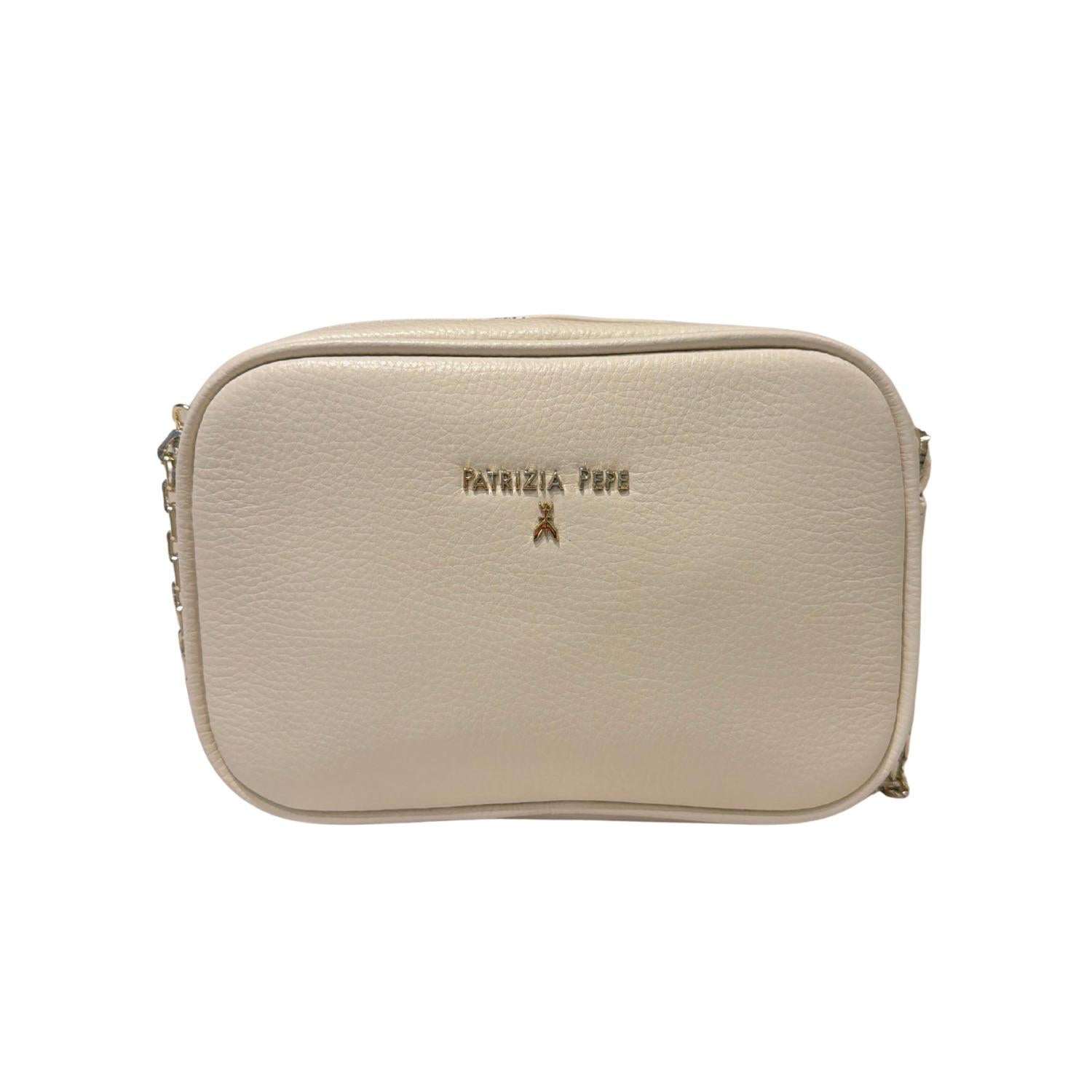 Patrizia Pepe - Tracollina mini in pelle martellata , Bianco Burro