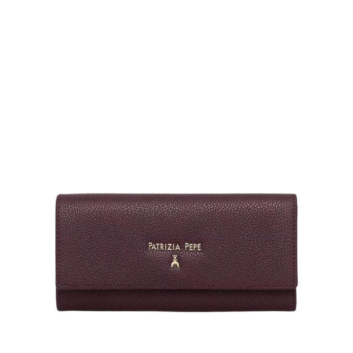 Patrizia Pepe - Portafoglio donna in pelle con bottone, Viola