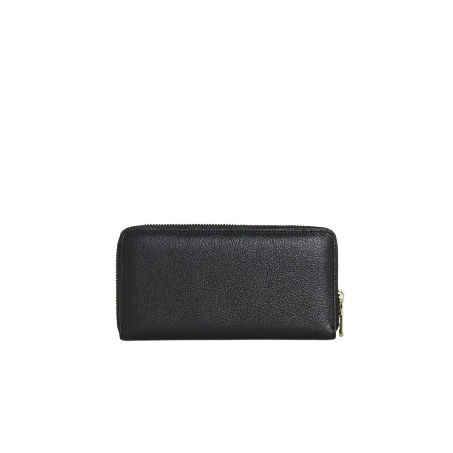 PATRIZIA PEPE - Portafoglio grande con zip in pelle liscia Nero