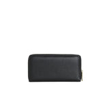 PATRIZIA PEPE - Portafoglio grande con zip in pelle liscia Nero