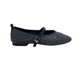 N.39 Ballerine in tedssuto e borchie argento, Nero