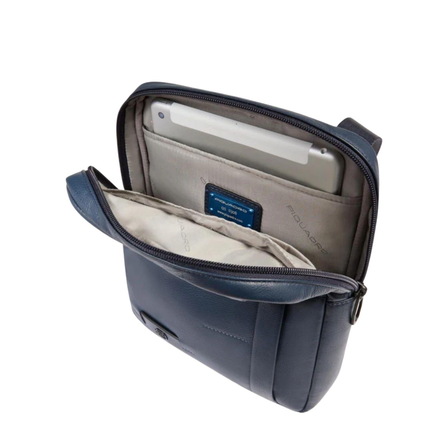 Piquadro - Borsello grande porta ipad in pelle Russel, Blu