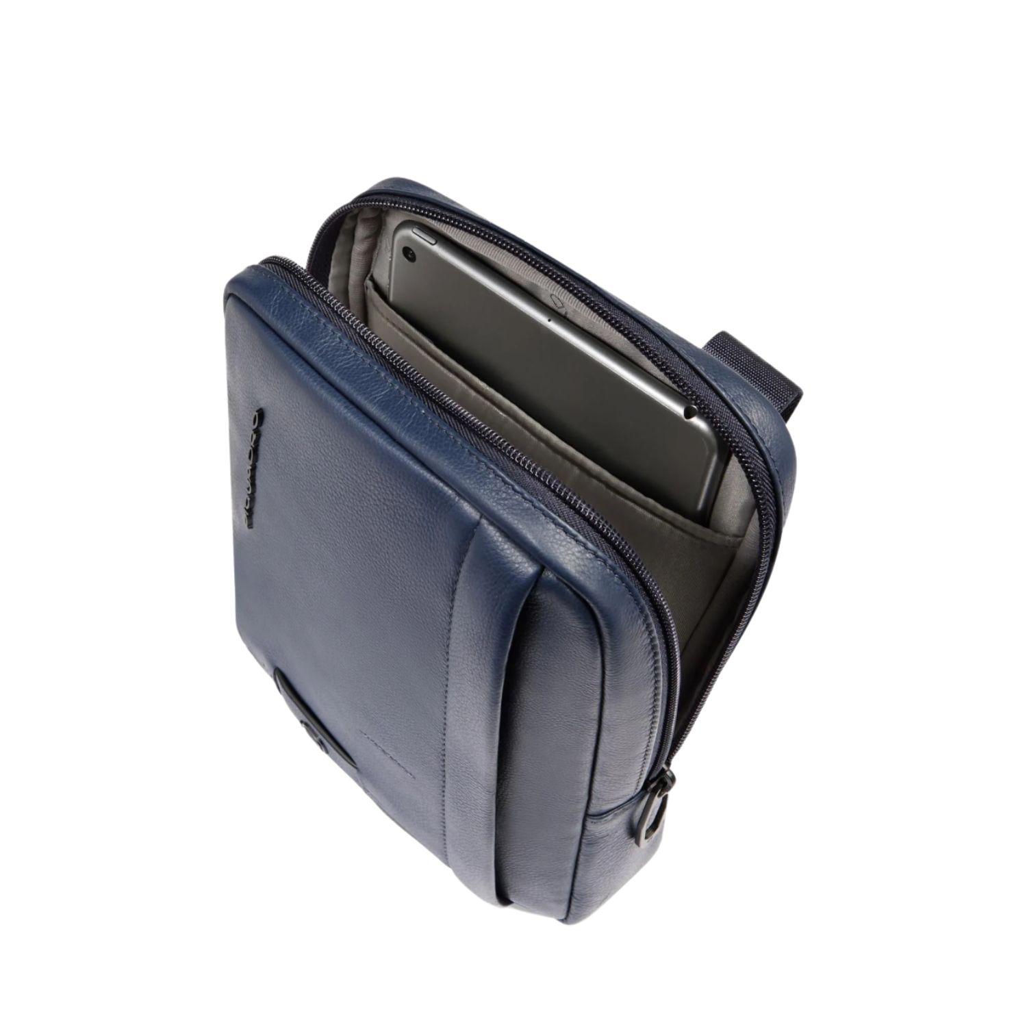 Piquadro - Borsello piccolo in pelle Russel, Blu